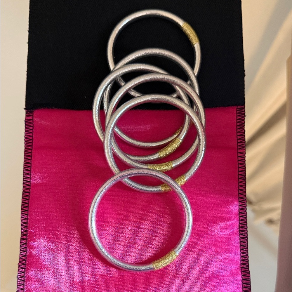 Budha Girl Elegant Silver and Gold Women's Bracelet Set